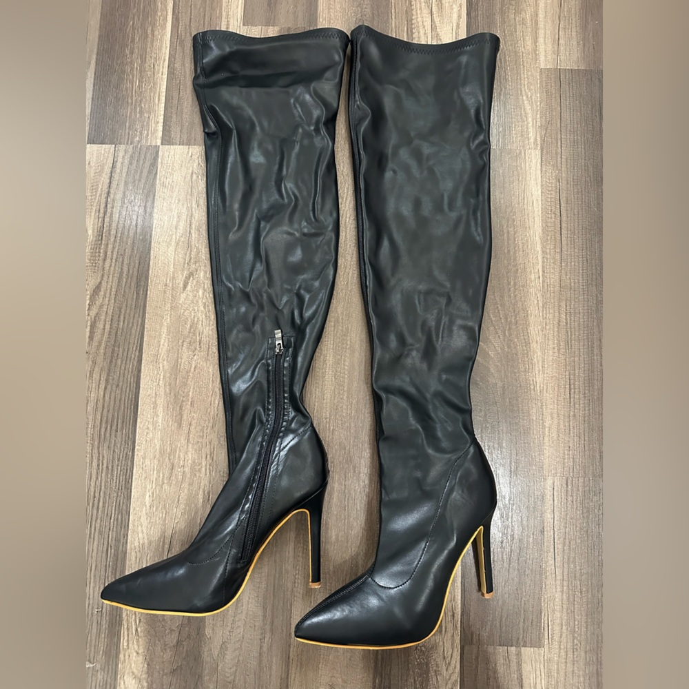 Black Over The Knee Stiletto Boots